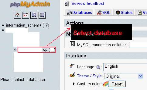 selectdatabase