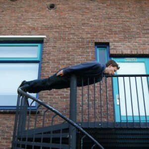 Planking on staircase