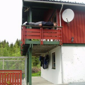 Planking on balcony
